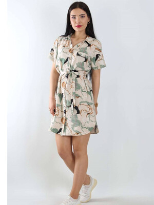 Купить Халат из штапеля на пуговицах с коротким рукавом JEN 03125 в Украина в Lingerie.ua - Одяг для дому та відпочинку, Фото 1