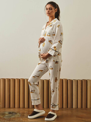 Купить Хлопковая пижама с рубашкой на пуговицах и брюками HAYS 27367  в Украина в Lingerie.ua - Одяг для дому та відпочинку, Фото 2