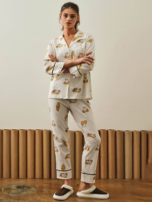 Купить Хлопковая пижама с рубашкой на пуговицах и брюками HAYS 27367  в Украина в Lingerie.ua - Одяг для дому та відпочинку, Фото 5