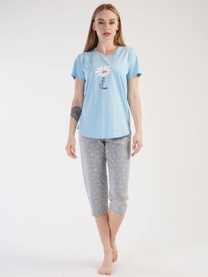 Купить Хлопковая пижама с капри VIENETTA 3031100771 в Украина в Lingerie.ua - Одяг для дому та відпочинку, Видео
