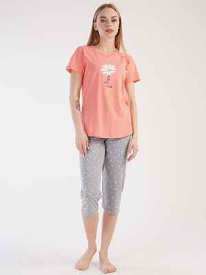 Купить Хлопковая пижама с капри VIENETTA 3031100771 в Украина в Lingerie.ua - Одяг для дому та відпочинку, Фото 2