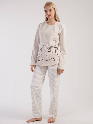 Купить Байковая пижама с брюками в полоску VIENETTA 3032300000 в Украина в Lingerie.ua - Одяг для дому та відпочинку, Фото 2