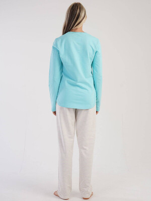 Купить Байковая пижама с брюками в полоску VIENETTA 3032300000 в Украина в Lingerie.ua - Одяг для дому та відпочинку, Фото 3