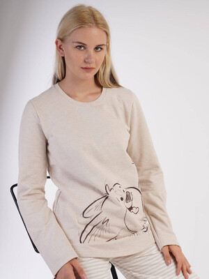 Купить Байковая пижама с брюками в полоску VIENETTA 3032300000 в Украина в Lingerie.ua - Одяг для дому та відпочинку, Фото 7