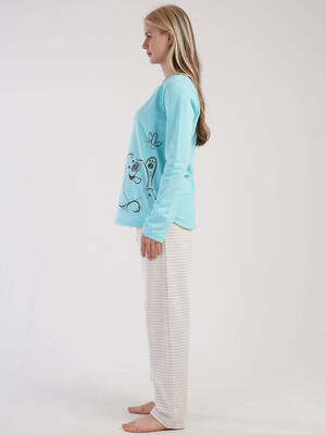 Купить Байковая пижама с брюками в полоску VIENETTA 3032300000 в Украина в Lingerie.ua - Одяг для дому та відпочинку, Фото 8