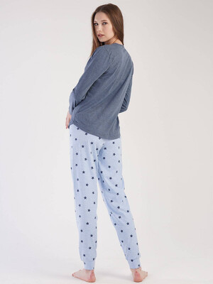 Купить Хлопковая пижама с длинным рукавом VIENETTA 3032741838 в Украина в Lingerie.ua - Одяг для дому та відпочинку, Фото 2