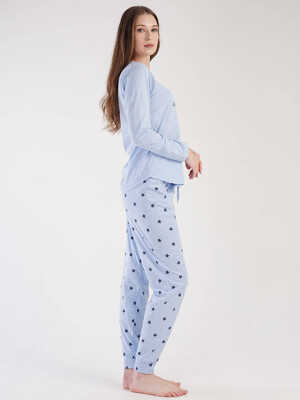 Купить Хлопковая пижама с длинным рукавом VIENETTA 3032741838 в Украина в Lingerie.ua - Одяг для дому та відпочинку, Фото 3