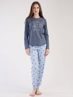 Купить Хлопковая пижама с длинным рукавом VIENETTA 3032741838 в Украина в Lingerie.ua - Одяг для дому та відпочинку, Фото 6