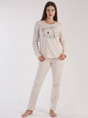 Купить Хлопковый комплект с длинным рукавом VIENETTA 3032410000 в Украина в Lingerie.ua - Одяг для дому та відпочинку, Видео