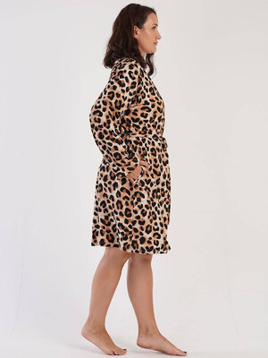 Купить Хлопковый халат с леопардовым принтом VIENETTA 3051694962 в Украина в Lingerie.ua - Одяг для дому та відпочинку, Фото 4