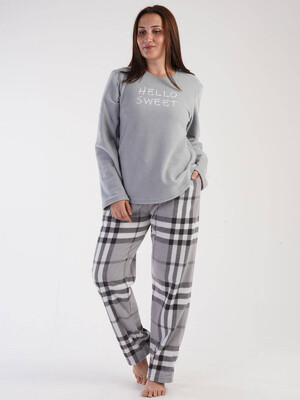 Купить Флисовый домашний костюм с брюками в клетку VIENETTA 3030350188 в Украина в Lingerie.ua - Одяг для дому та відпочинку, Фото 1