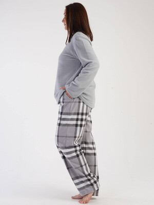 Купить Флисовый домашний костюм с брюками в клетку VIENETTA 3030350188 в Украина в Lingerie.ua - Одяг для дому та відпочинку, Фото 2