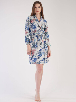 Купить Хлопковый стеганый халат с длинным рукавом VIENETTA 3031020046 в Украина