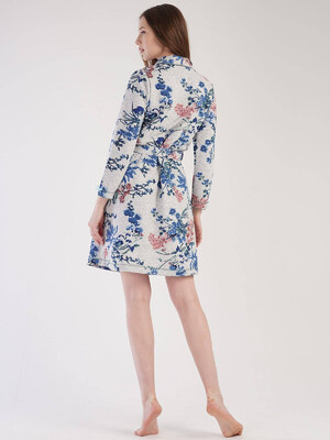 Купить Хлопковый стеганый халат с длинным рукавом VIENETTA 3031020046 в Украина в Lingerie.ua - Одяг для дому та відпочинку, Фото 4