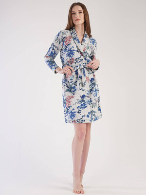 Купить Хлопковый стеганый халат с длинным рукавом VIENETTA 3031020046 в Украина в Lingerie.ua - Одяг для дому та відпочинку, Фото 5