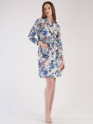 Купить Хлопковый стеганый халат с длинным рукавом VIENETTA 3031020046 в Украина в Lingerie.ua - Одяг для дому та відпочинку, Фото 6