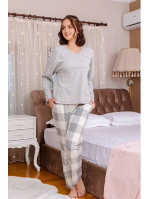 Кашемировый костюм с брюками в клетку MISSENDO U6769