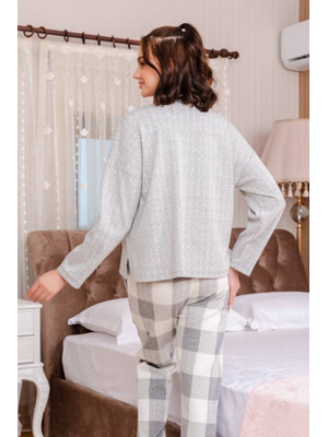 Купить Кашеміровий костюм зі штанами в клітинку MISSENDO U6769 в Украина в Lingerie.ua - Одяг для дому та відпочинку, Фото 2