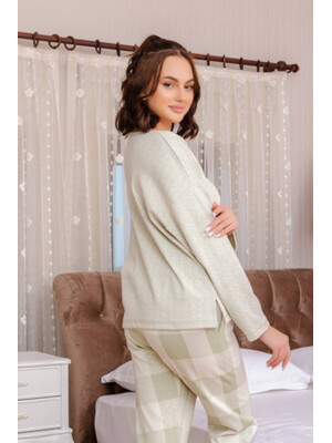 Купить Кашеміровий костюм зі штанами в клітинку MISSENDO U6769 в Украина в Lingerie.ua - Одяг для дому та відпочинку, Фото 7