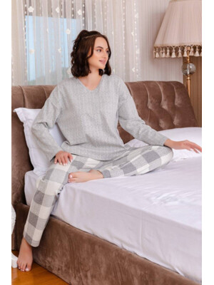 Купить Кашеміровий костюм зі штанами в клітинку MISSENDO U6769 в Украина в Lingerie.ua - Одяг для дому та відпочинку, Фото 6