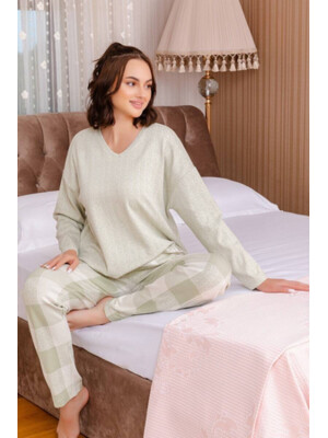 Купить Кашеміровий костюм зі штанами в клітинку MISSENDO U6769 в Украина в Lingerie.ua - Одяг для дому та відпочинку, Фото 11