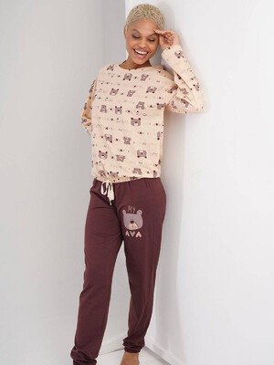 Купить Хлопковый комплект с длинным рукавом VIENETTA 3051487048 в Украина в Lingerie.ua - Одяг для дому та відпочинку, Фото 2