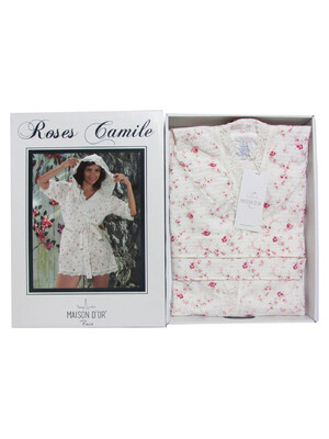 Купить Бавовняний халат вафельний з мереживом MAISON D'OR Roses Camile в Украина в Lingerie.ua - Одяг для дому та відпочинку, Фото 2