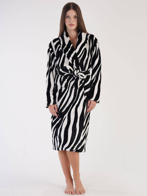 Плюшевый халат с принтом зебра VIENETTA 3051210419
