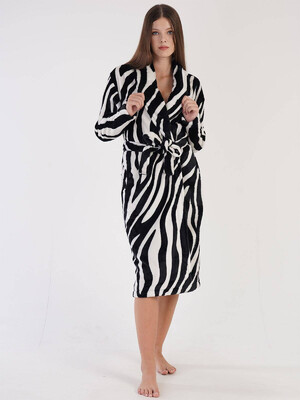 Купить Плюшевый халат с принтом зебра VIENETTA 3051210419 в Украина в Lingerie.ua - Одяг для дому та відпочинку, Фото 2