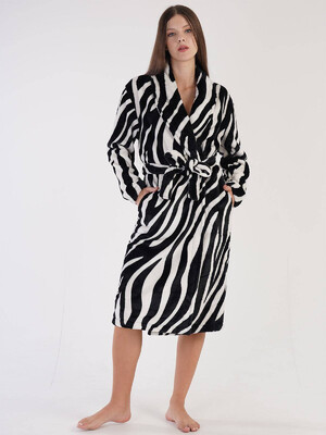 Купить Плюшевый халат с принтом зебра VIENETTA 3051210419 в Украина в Lingerie.ua - Одяг для дому та відпочинку, Фото 6