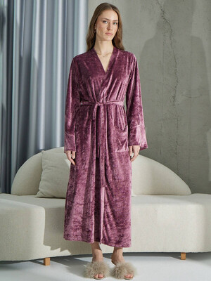 Купить Велюровий халат кімоно з довгим рукавом SEVIM 15274 в Украина в Lingerie.ua - Одяг для дому та відпочинку, Фото 4