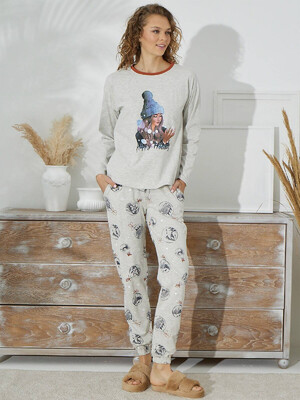 Купить Хлопковый домашний комплект с длинным рукавом SEVIM 14911 в Украина в Lingerie.ua - Одяг для дому та відпочинку, Фото 2