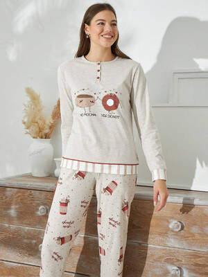 Купить Хлопковая пижама с длинным рукавом SEVIM 15413 в Украина в Lingerie.ua - Одяг для дому та відпочинку, Фото 4