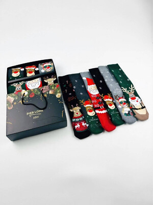 Купить Махровые носки мужские новогодние комплект 6 в 1 PIER LONE 6690 в Украина