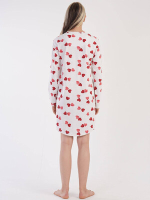 Купить Хлопковая туника с принтом в сердечко VIENETTA 3040081853 в Украина в Lingerie.ua - Одяг для дому та відпочинку, Фото 3