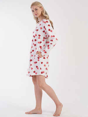 Купить Хлопковая туника с принтом в сердечко VIENETTA 3040081853 в Украина в Lingerie.ua - Одяг для дому та відпочинку, Фото 5