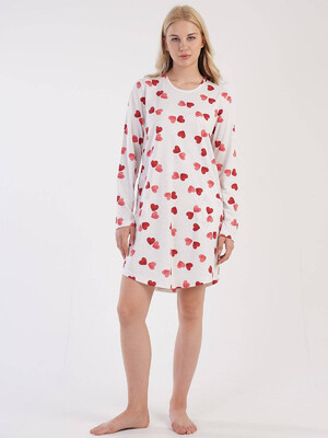 Купить Хлопковая туника с принтом в сердечко VIENETTA 3040081853 в Украина в Lingerie.ua - Одяг для дому та відпочинку, Фото 6