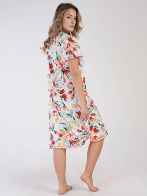 Купить Хлопковая туника с цветочным принтом VIENETTA 3100177519 в Украина в Lingerie.ua - Одяг для дому та відпочинку, Фото 3