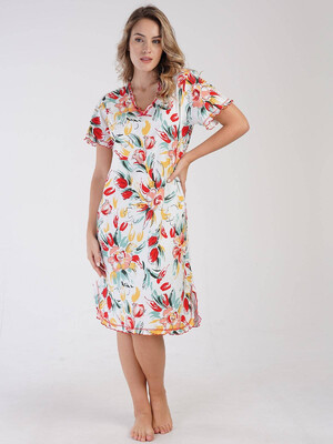 Купить Хлопковая туника с цветочным принтом VIENETTA 3100177519 в Украина в Lingerie.ua - Одяг для дому та відпочинку, Фото 4