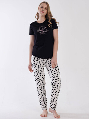 Купить Хлопковый комплект с брюками VIENETTA 3110336078 в Украина в Lingerie.ua - Одяг для дому та відпочинку, Видео