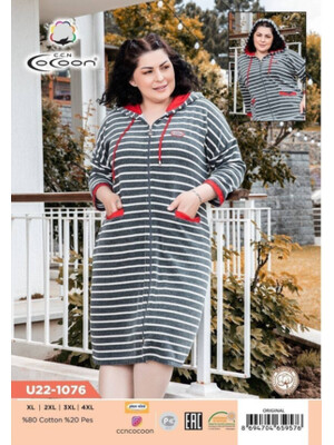 Купить Халат велюровый женский на молнии COCOON U22-1076 в Украина в Lingerie.ua - Одяг для дому та відпочинку, Фото 5