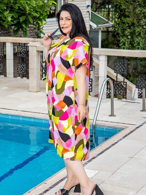 Купить Летнее платье из вискозы большого размера COCOON K2-2678 в Украина в Lingerie.ua - Одяг для дому та відпочинку, Фото 3