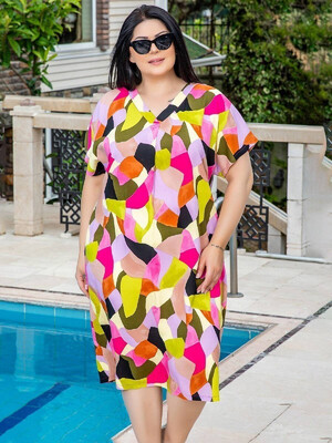 Купить Летнее платье из вискозы большого размера COCOON K2-2678 в Украина в Lingerie.ua - Одяг для дому та відпочинку, Фото 4