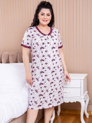 Купить Хлопковая ночная сорочка с кружевом SABRINA J-11416 в Украина в Lingerie.ua - Одяг для дому та відпочинку, Фото 1