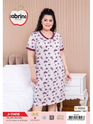 Купить Хлопковая ночная сорочка с кружевом SABRINA J-11416 в Украина в Lingerie.ua - Одяг для дому та відпочинку, Фото 2