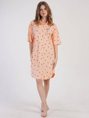 Купить Хлопковый халат рубашка с коротким рукавом VIENETTA 3100771929 в Украина в Lingerie.ua - Одяг для дому та відпочинку, Фото 3