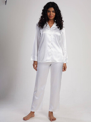 Купить Шовкова піжама з сорочкою на ґудзиках VIENETTA 1616935364 в Украина в Lingerie.ua - Одяг для дому та відпочинку, Фото 2