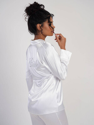 Купить Шовкова піжама з сорочкою на ґудзиках VIENETTA 1616935364 в Украина в Lingerie.ua - Одяг для дому та відпочинку, Фото 3