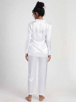 Купить Шовкова піжама з сорочкою на ґудзиках VIENETTA 1616935364 в Украина в Lingerie.ua - Одяг для дому та відпочинку, Фото 4