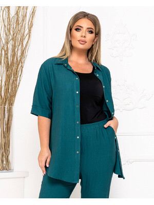 Купить Льняной костюм большого размера из рубашки и брюк LINGERIE 170559 в Украина в Lingerie.ua - Одяг для дому та відпочинку, Фото 10